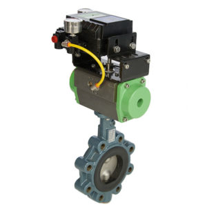 Lugged Cast Iron Butterfly Valve with EPDM Seat, Spring Return Pneumatic Actuator & 4-20mA Electro Pneumatic Positioner