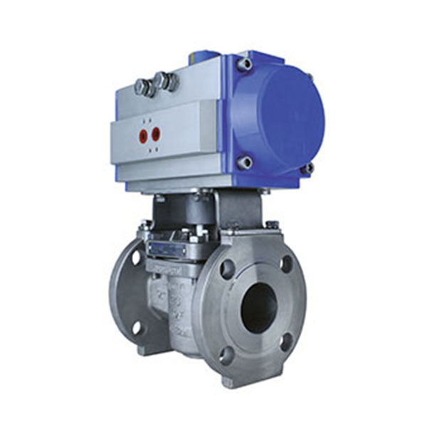 Flanged Plug Valve Stainless Steel with Pneumatic Actuator