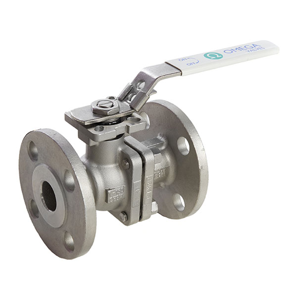 Stainless Steel 2 Piece Flanged Ball Valve with Lockable Lever