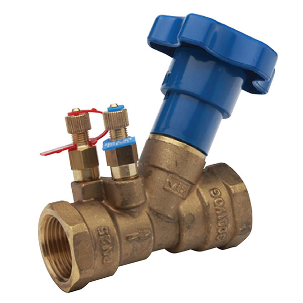 BSP DZR Brass Double Regulating Valve with Test Points