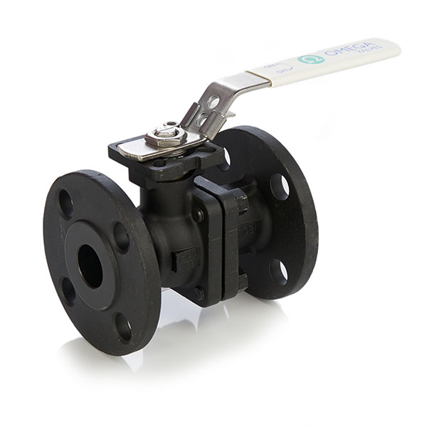Carbon Steel Flanged 2 Piece Ball Valve with Lockable Lever