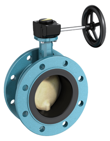 PN16 Double Flanged Ductile Iron Butterfly Valve with EPDM Seat, Gearbox Operated with Hand wheel