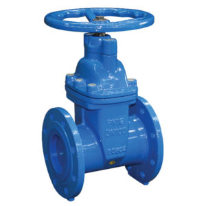 Cast Iron Gate Valve Flanged PN16 with Handwheel (painted blue)