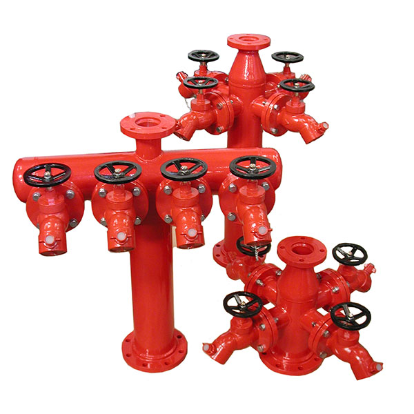3 different types of pillar hydrants with flanged inlet connections