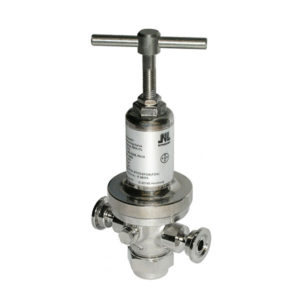 Tri-Clamp stainless steel pressure sustaining valve.