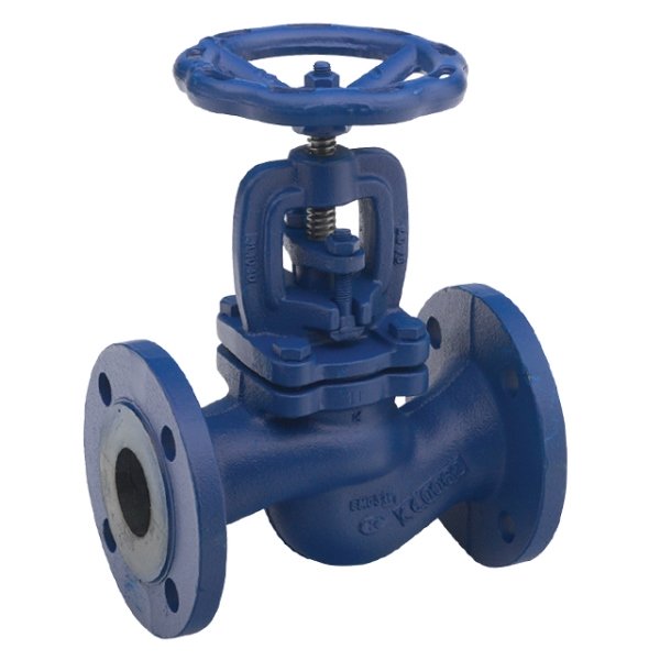 Flanged Globe Valves Cast Iron Globe Valve Flanged PN16 with Handwheel (painted blue)